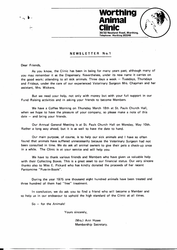 The first newsletter